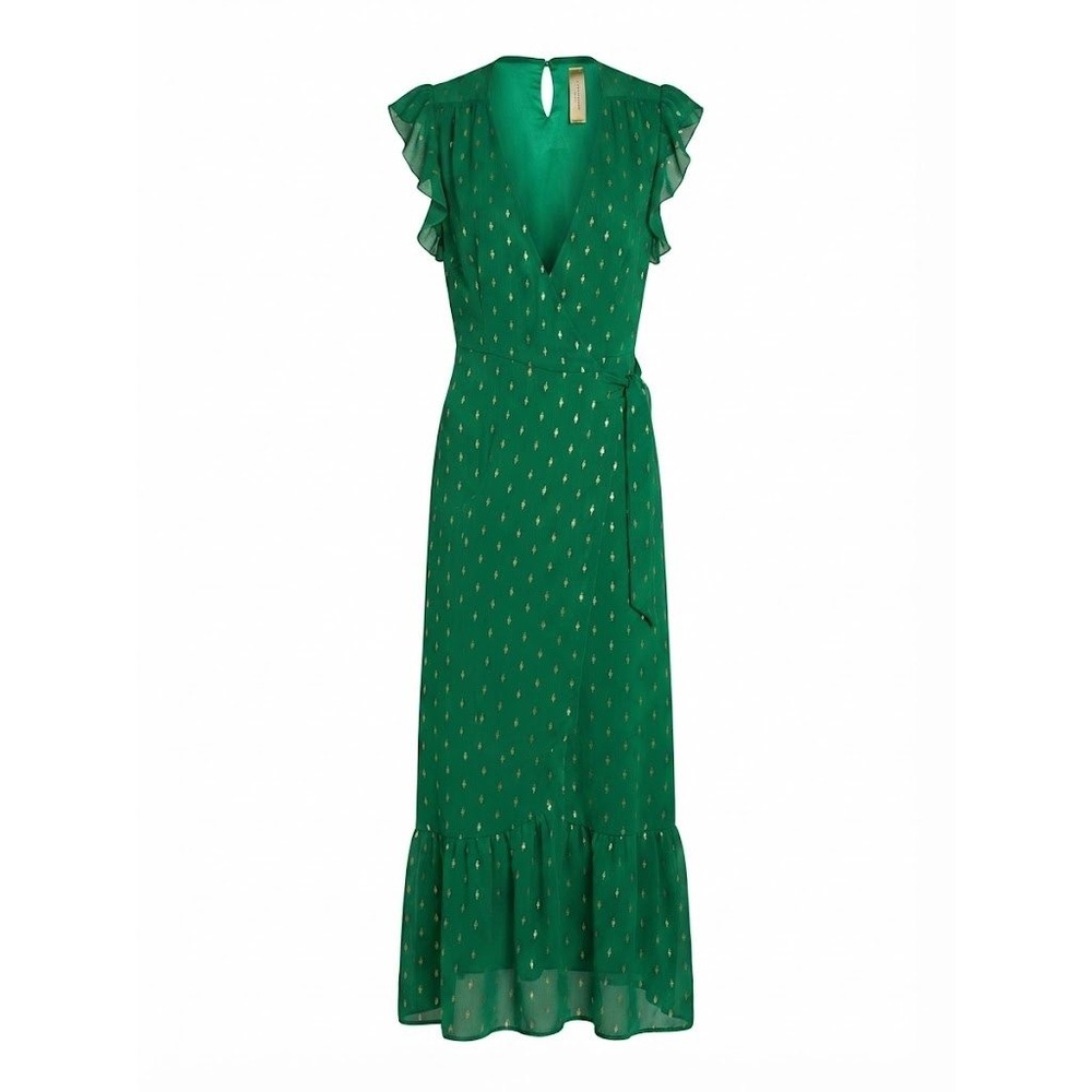NWT La Petite Elite Green Art‎ Deco Revival Maxi Dress French Glamour Jr Size 3